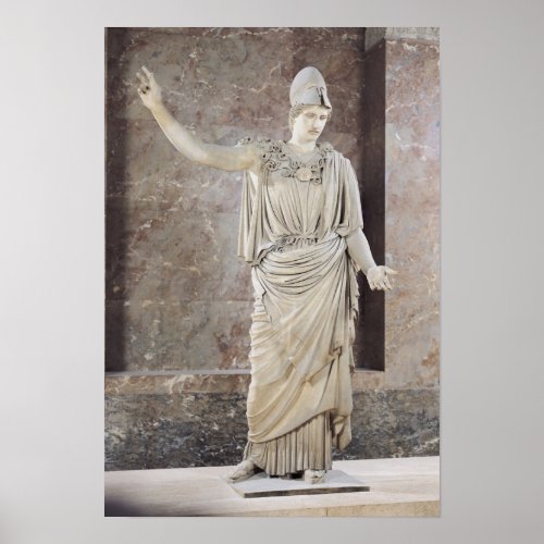 Pallas de Velletri statue of helmeted Athena Poster