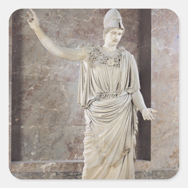 Pallas de Velletri, statue of helmeted Athena Square Sticker (Front)