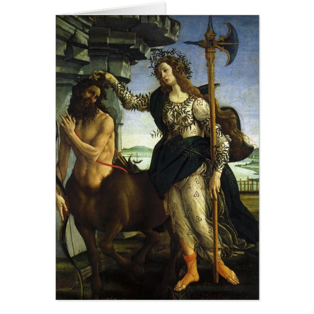 Pallas (Minerva) and Centaur by Sandro Botticelli Cards (Front)