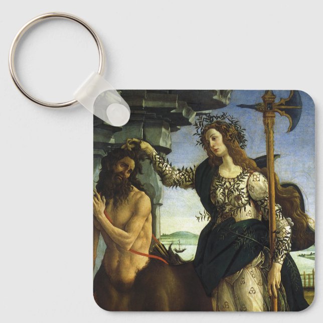 Pallas (Minerva) and Centaur by Sandro Botticelli Keychain (Front)