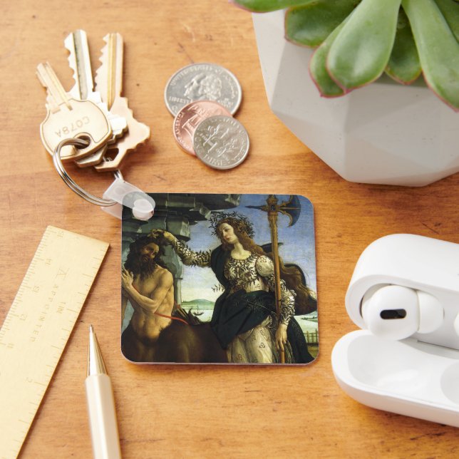 Pallas (Minerva) and Centaur by Sandro Botticelli Keychain (Desk)