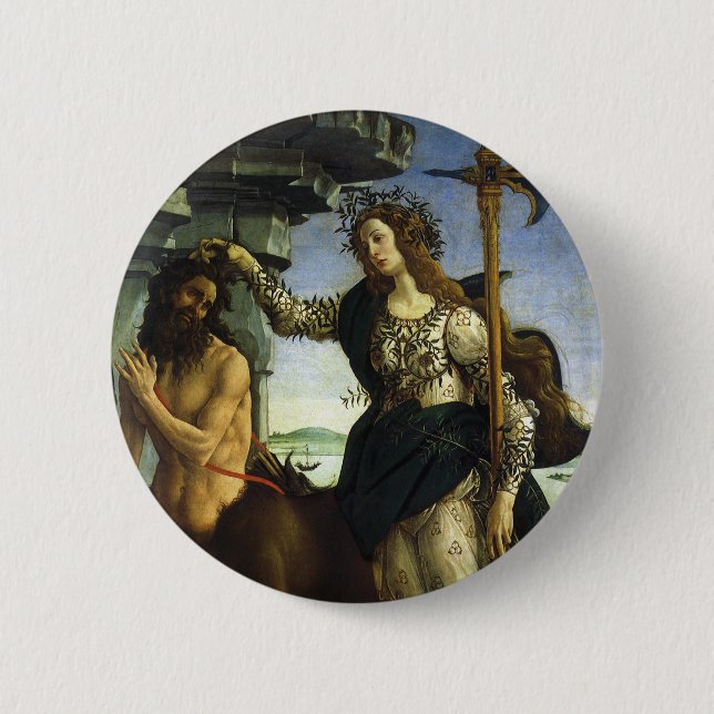 Pallas (Minerva) and Centaur by Sandro Botticelli Pinback Button (Front)