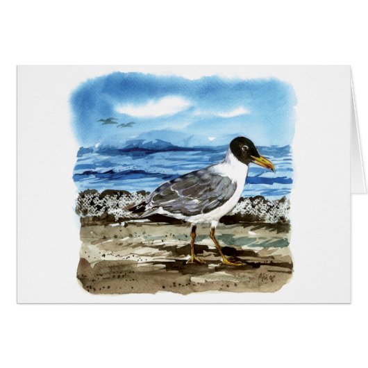 Pallas's gull cards (Front Horizontal)