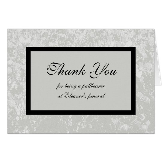 Pallbearer Thank You Card in Classic Grey
