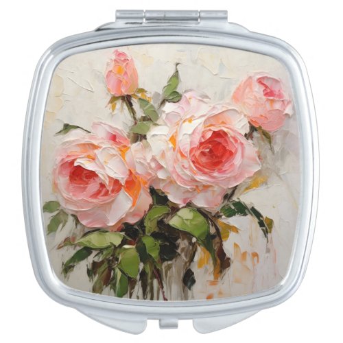 Pallet Knife Flowers Compact Mirror