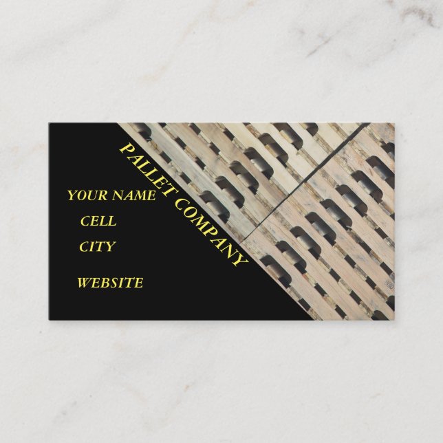 Pallet product storage transport business card (Front)