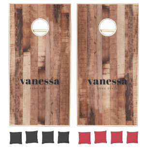 Pallet Wood Board Minimal Modern Classic Name Cornhole Set
