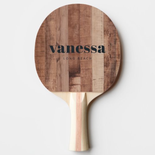 Pallet Wood Board Minimal Modern Classic Name Ping Pong Paddle
