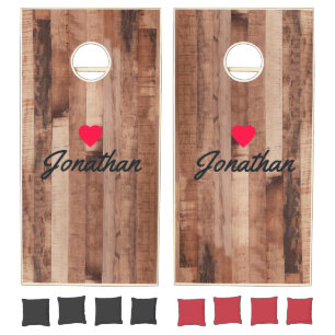 Pallet Wood Board Vintage Heart Signature Cornhole Set