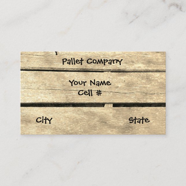 pallets Storage Products Business Card (Front)