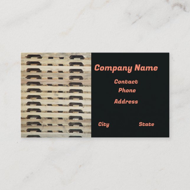 Pallets wood product storage transport shelving business card (Front)