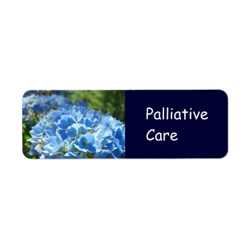 Palliative Care sticker Labels Blue Hydrangeas