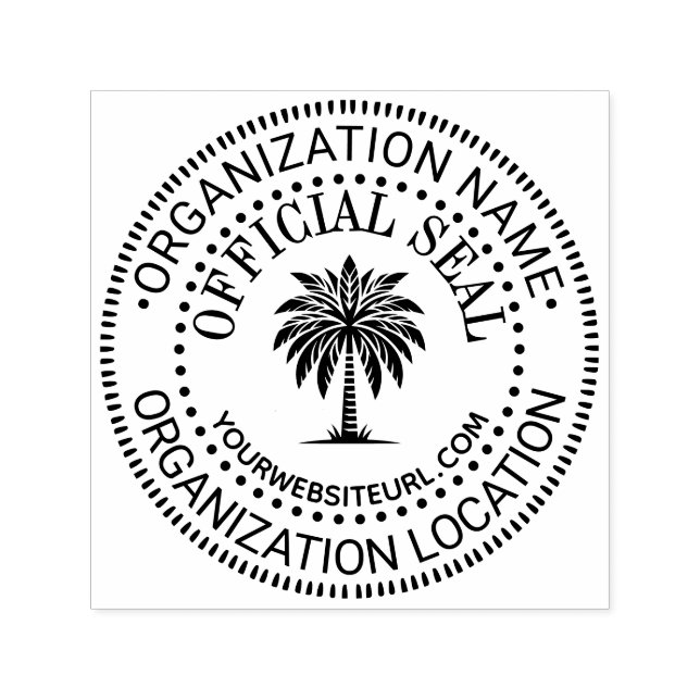 Palm #1 Generic Custom Official Seal Name Loc URL Self-inking Stamp (Design)