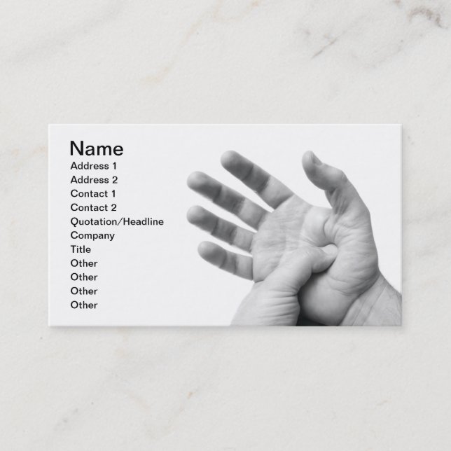 Palm acupressure business card (Front)