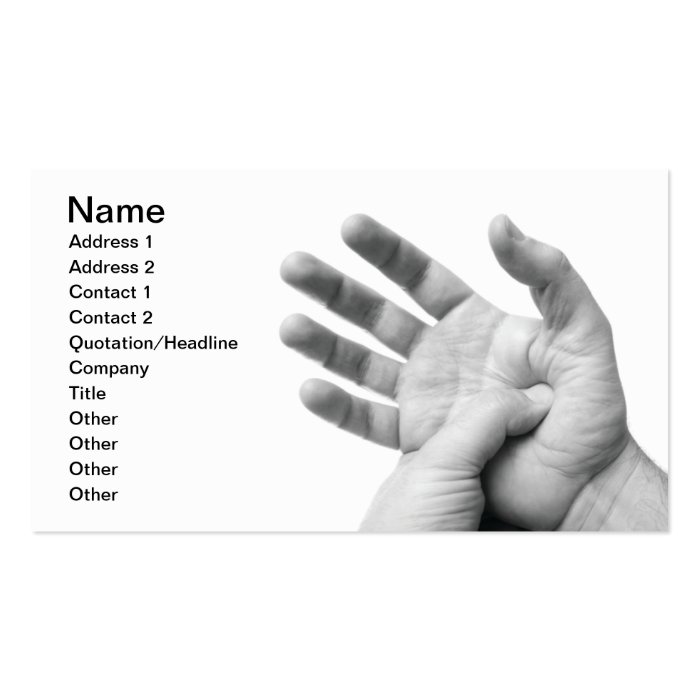 Palm acupressure business card template