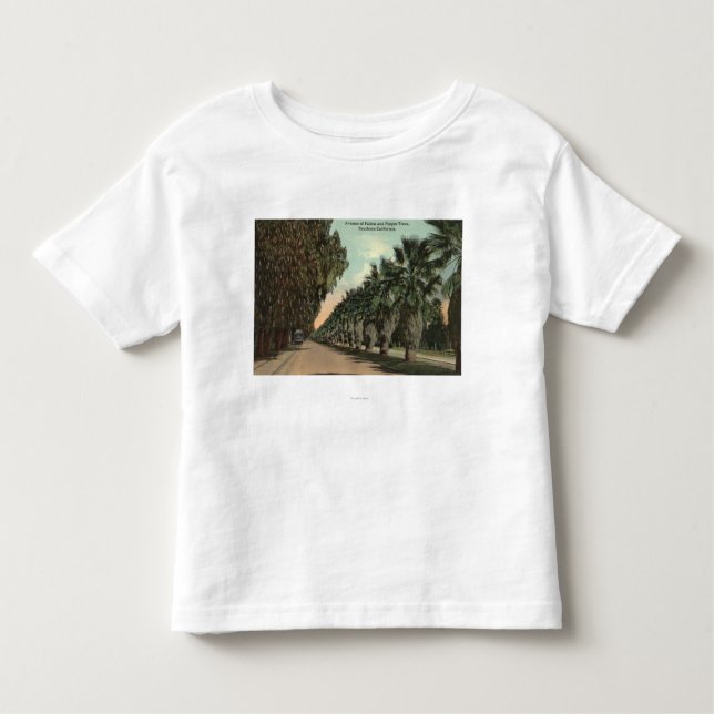 Palm and Pepper Trees Alongside Avenue Toddler T-shirt (Front)