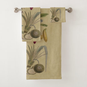 Palm Antique Tropical Fruit Botanical Art Bath Towel Set