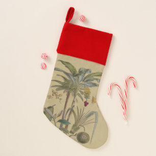 Palm Antique Tropical Fruit Botanical Art Christmas Stocking