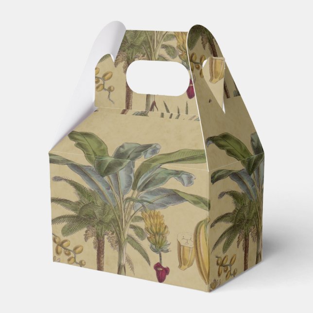 Palm Antique Tropical Fruit Botanical Art Favor Boxes (Front Side)
