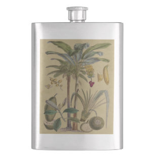 Palm Antique Tropical Fruit Botanical Art Flask