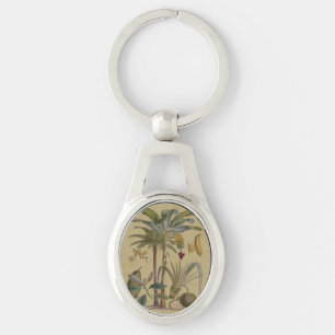 Palm Antique Tropical Fruit Botanical Art Keychain