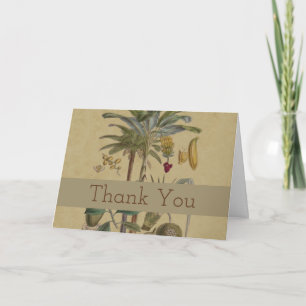 Palm Antique Tropical Fruit Botanical Art Letterpress Thank You Card