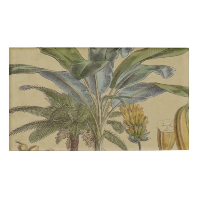 Palm Antique Tropical Fruit Botanical Art Name Tag (Front)