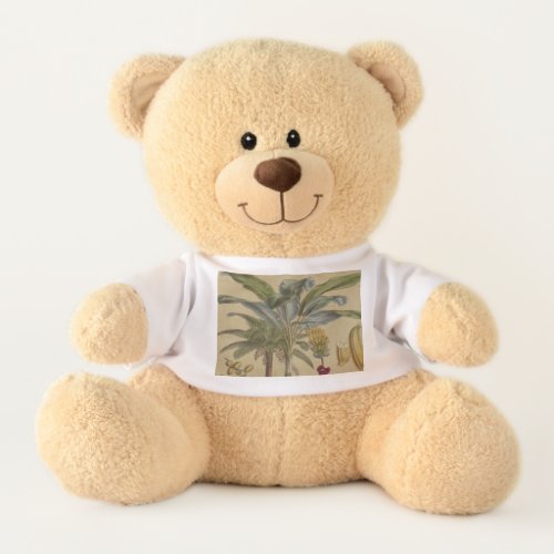 Palm Antique Tropical Fruit Botanical Art Teddy Bear