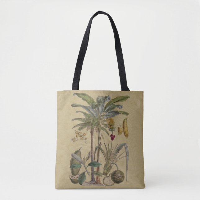 Palm Antique Tropical Fruit Botanical Art Tote Bag (Front)