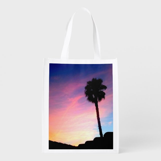 Palm at Sunset Grocery Bag (Back)