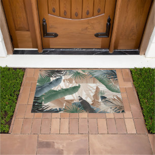 Palm Banana Leaves Bliss (Fall Colors) 1 #tropical Doormat