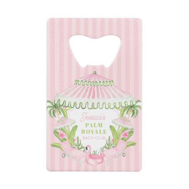 Palm Beach Cabana Bach Club | Bachelorette  Credit Card Bottle Opener (Front)