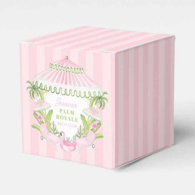 Palm Beach Cabana Bach Club | Bachelorette  Favor Boxes (Front Side)