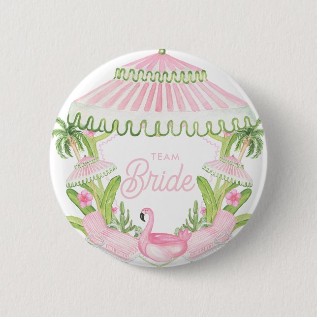 Palm Beach Cabana Bach Club | Team Bride Button (Front)