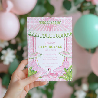 Palm Beach Cabana Bachelorette Weekend w Itinerary Invitation