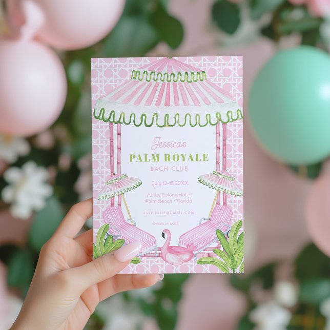 Palm Beach Cabana Bachelorette Weekend w Itinerary Invitation (Creator Uploaded)