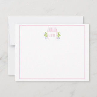 Palm Beach Cabana Monogram Flat Card