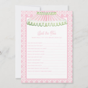 Palm Beach Cabana Spill the Tea Bridal Shower Invitation