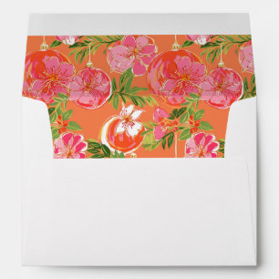 Palm Beach Christmas Pink & Orange Ornaments Envelope