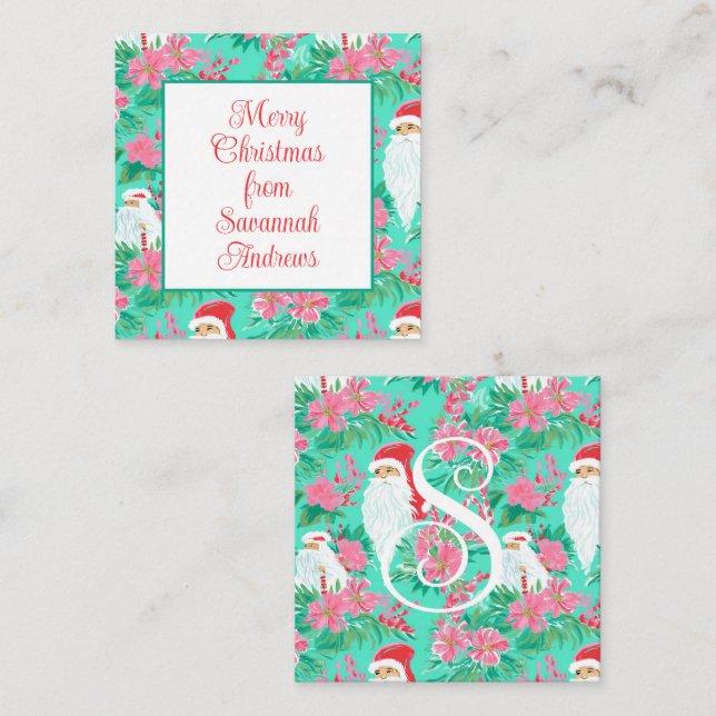 Palm Beach Christmas Santa Gift Enclosure Note Card (Front/Back)