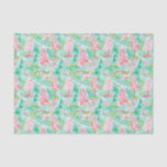 Palm Beach Christmas Watercolor Pink & Green Trees Tissue Paper<br><div class="desc">PreppyPrint.com - Celebrate Christmas in Palm Beach style! Transfer this design onto the products of your choice too! Please visit my designer store,  PreppyPrint.com,  for coordinating items.</div>