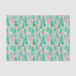 Palm Beach Christmas Watercolor Pink & Green Trees Tissue Paper<br><div class="desc">PreppyPrint.com - Celebrate Christmas in Palm Beach style! Transfer this design onto the products of your choice too! Please visit my designer store,  PreppyPrint.com,  for coordinating items.</div>