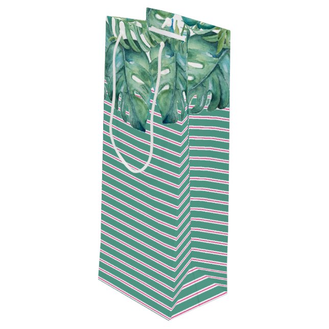 Palm Beach Christmas Wine Gift Bag (Back Angled)