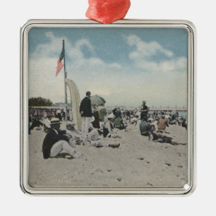 Palm Beach, FL - The Swimming Hour Metal Ornament