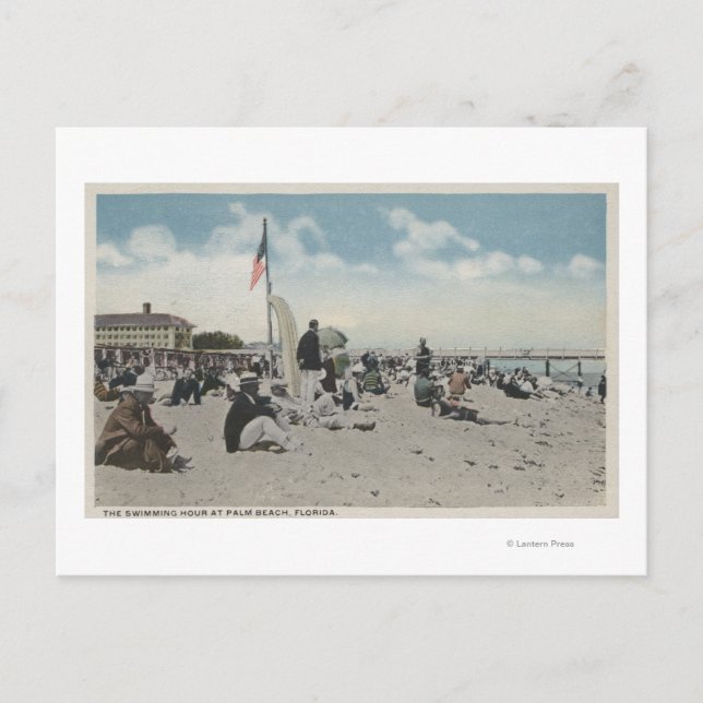 Palm Beach, FL - The Swimming Hour Postcard (Front)