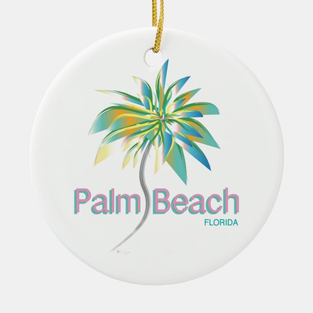 Palm Beach, Florida Ceramic Ornament (Front)