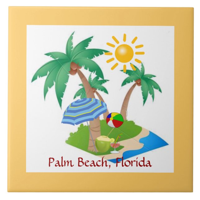 Palm Beach, Florida  Ceramic Tile (Front)