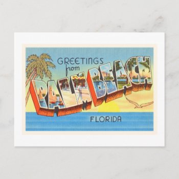 Palm Beach Florida Fl Old Vintage Travel Souvenir Postcard by AmericanTravelogue at Zazzle