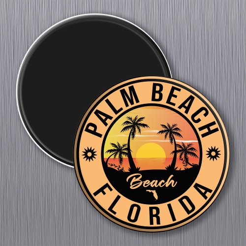 Palm Beach Florida Palm Tree Beach Vintage Travel  Magnet