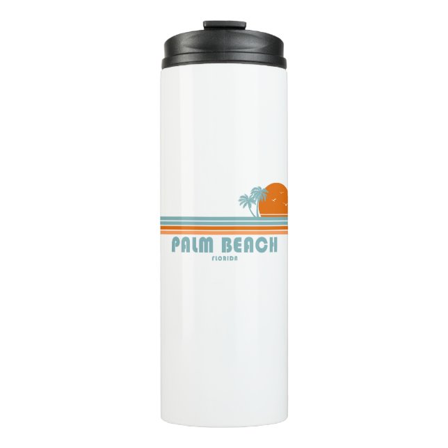 Palm Beach Florida Sun Palm Trees Thermal Tumbler (Front)